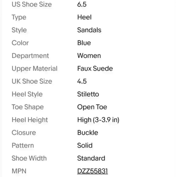 NIB KOI Footwear Libby Double Ankle Band 2 Part Blue Faux Suede Heels - Picture 9 of 9